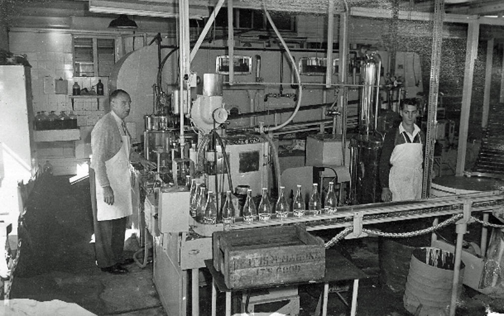 McMahon's Soft Drink factory, interior, Ipswich, 1965