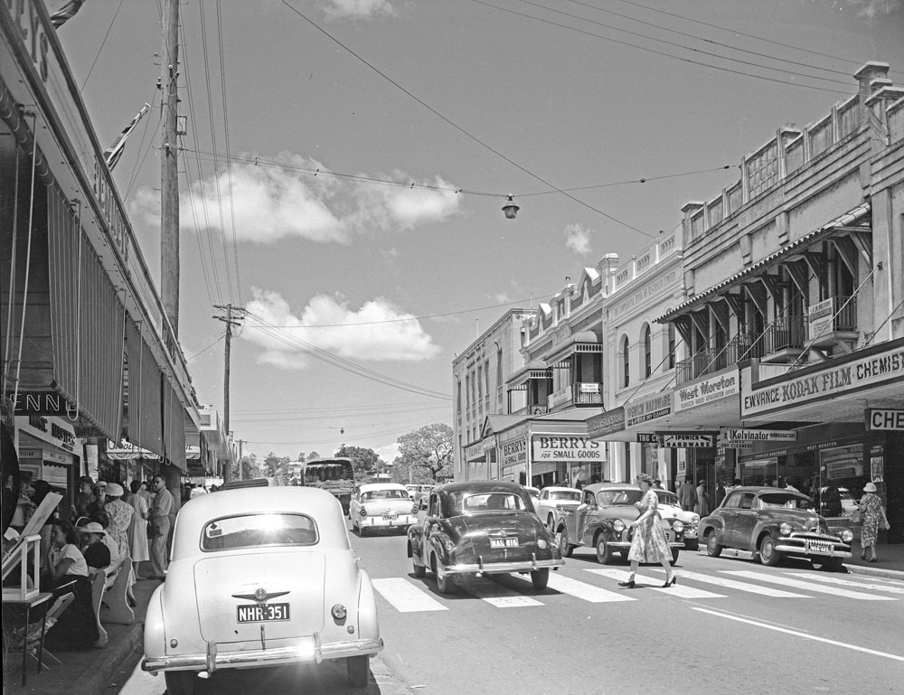 Nicholas Street towards Brisbane Street, Ipswich, 1959
