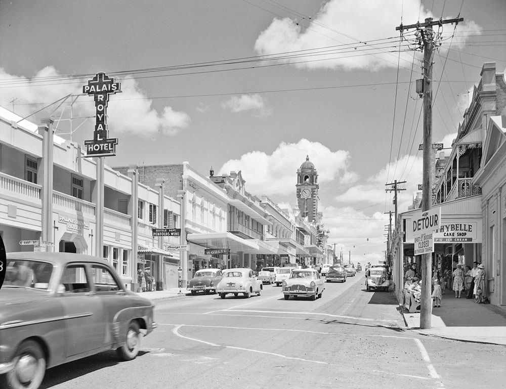 Brisbane Street looking west, from East Street corner, Ipswich, 1959
