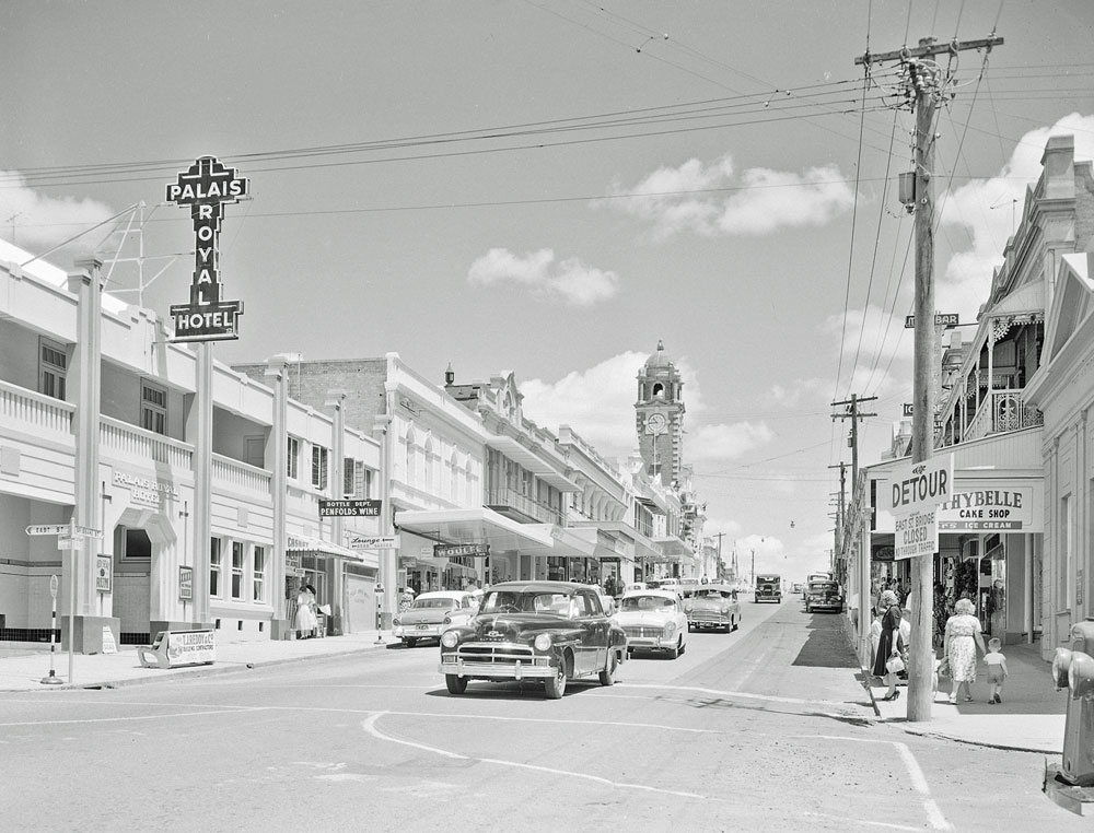 Brisbane Street looking west, from East Street corner, Ipswich, 1959