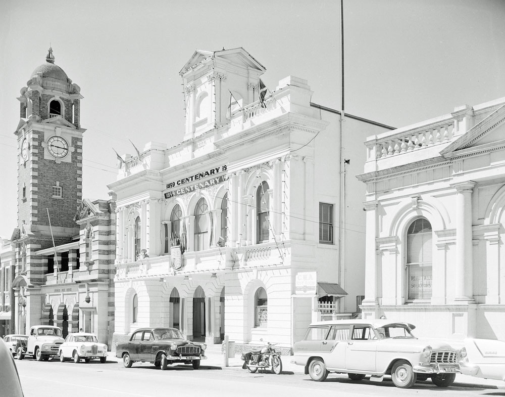Ipswich Post Office and Town Hall, Brisbane Street, Ipswich, 1959