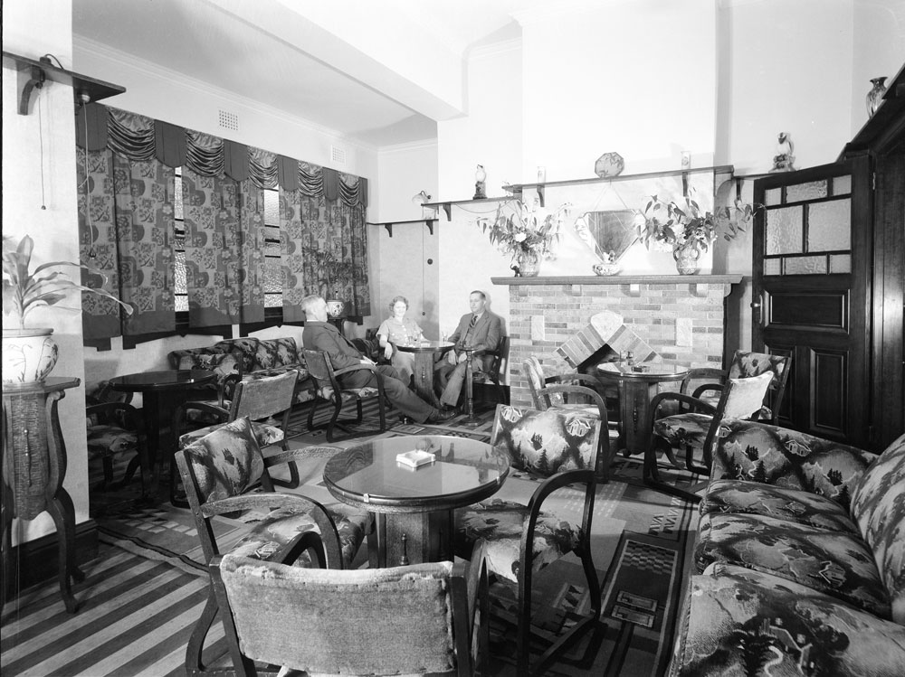 Thought to be the public lounge of the Palais Royal Hotel, Ipswich, 1950s