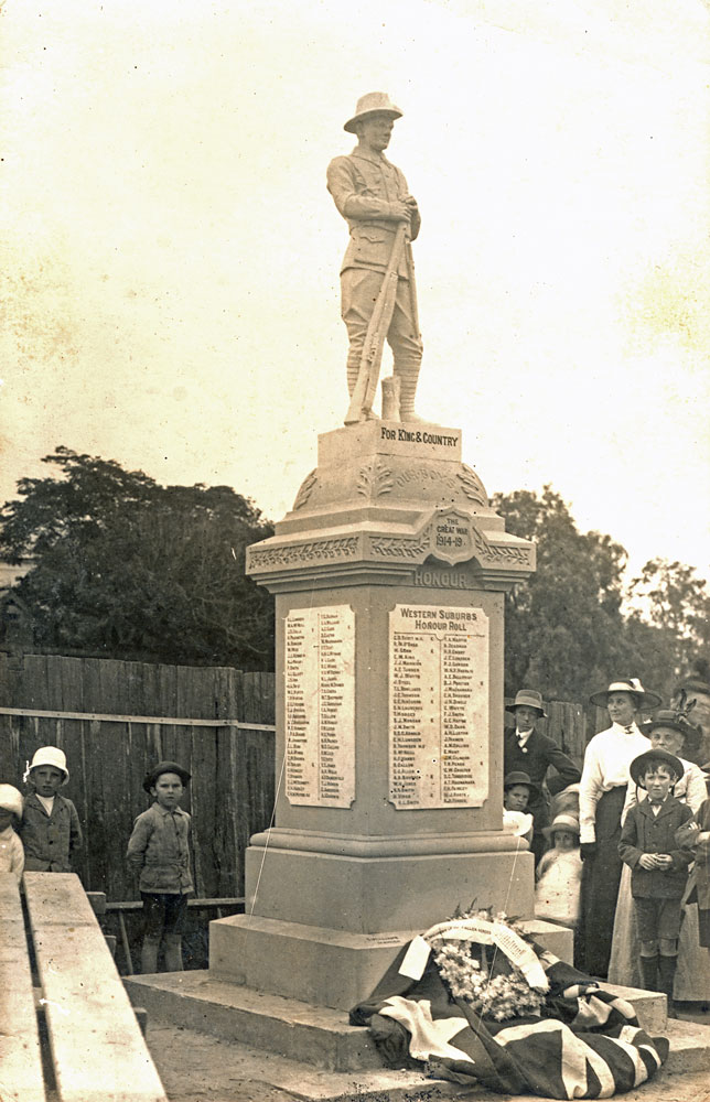 Western Suburbs Honour Stone located at the corner of Brisbane and Burnett Streets, Ipswich, 1917