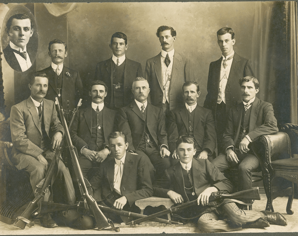 Group photograph showing members of the Ipswich Rifle Club, c.1914