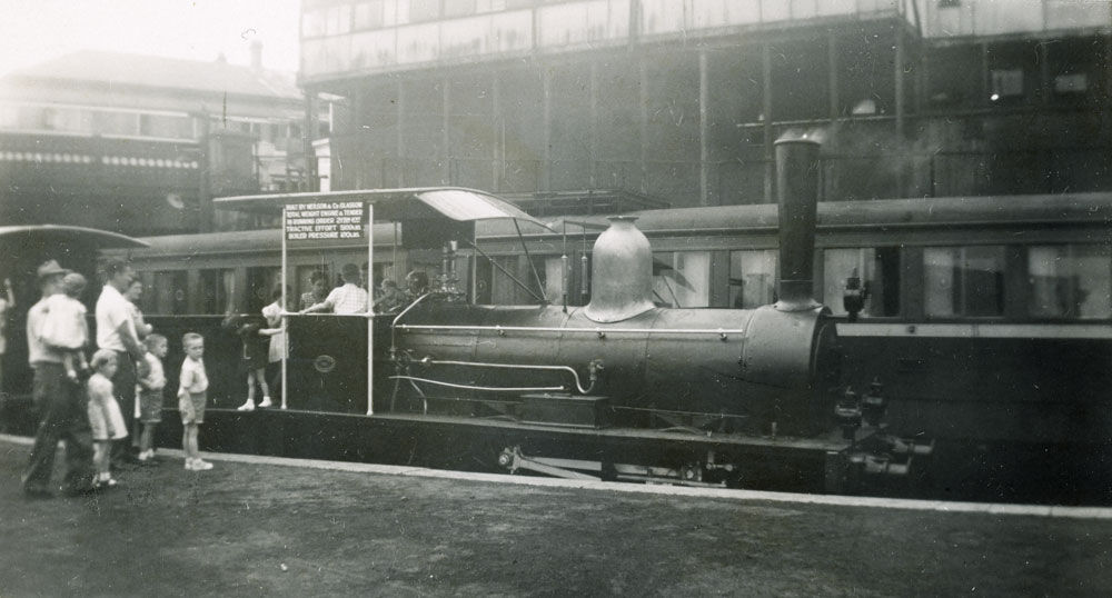 Puffing Billy train at Ipswich Railway Station, 1950s