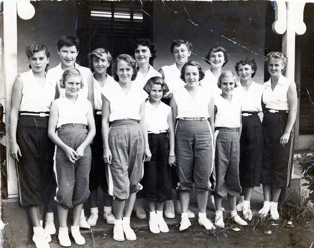 Ipswich Ladies Softball  No 1 and 2 Teams that played at Maryborough, Ipswich, 1954