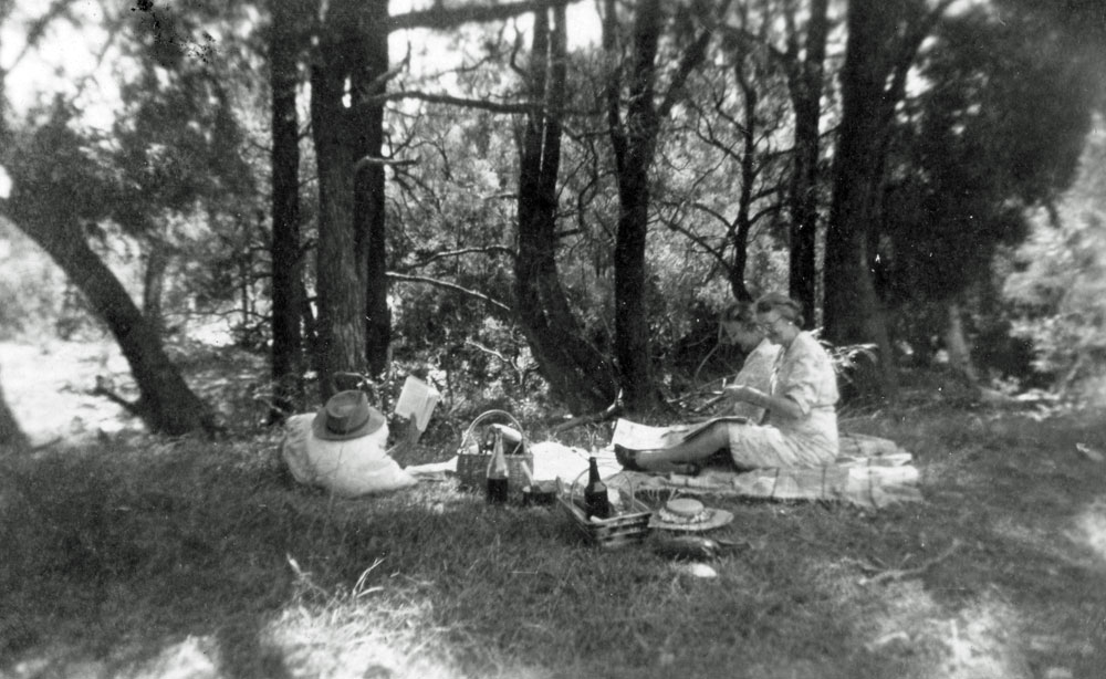 Ipswich families at a picnic at Deep Creek near Gympie, 1949