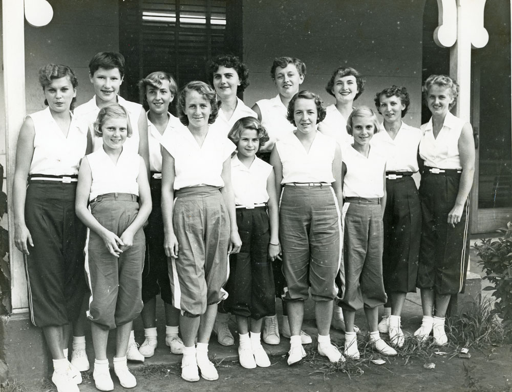 Members of the Ipswich No 1 and No 2 Softball teams that played at Maryborough, Ipswich, 1955