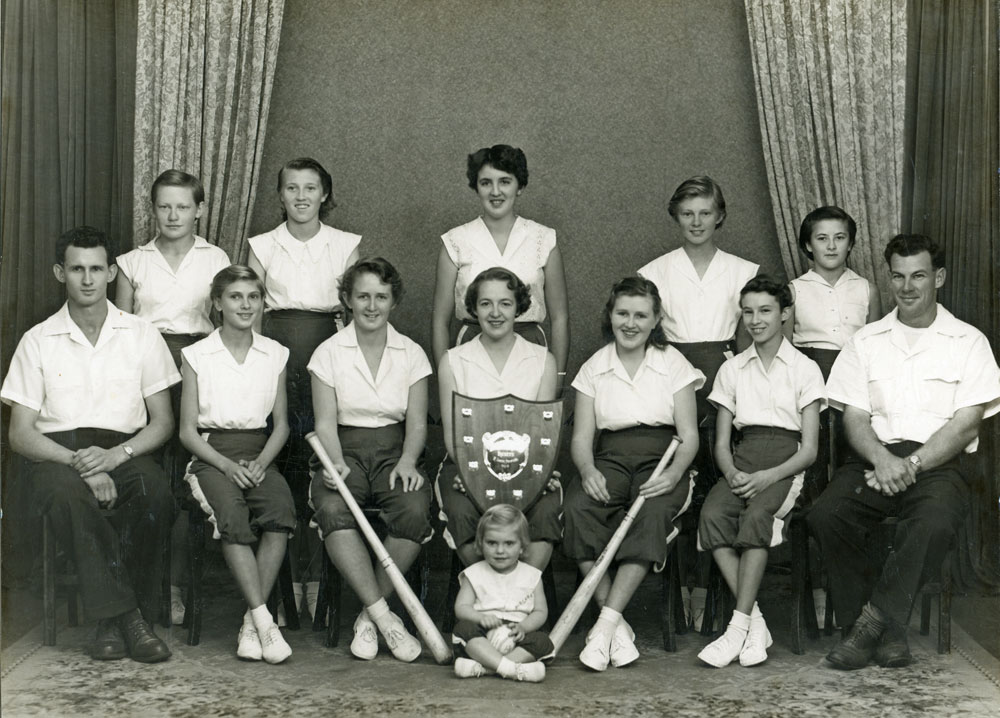 Rockets Softball Team, 'B'Grade Premiers 1955-1956, Ipswich, 1956