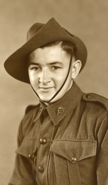 Portrait of Eric James Russell, 2/15 Infantry Battalion, Ipswich, 1943
