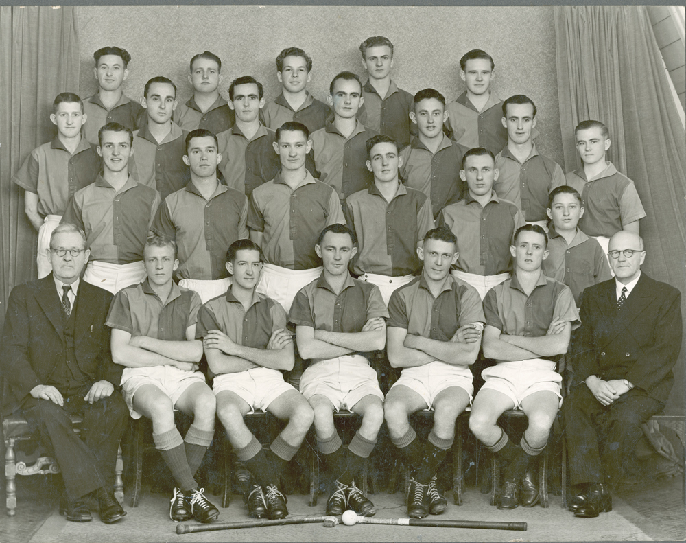 Hancock Bros. Hockey Club, a Grade Premiers with Patron, V E Hancock, Ipswich, 1947