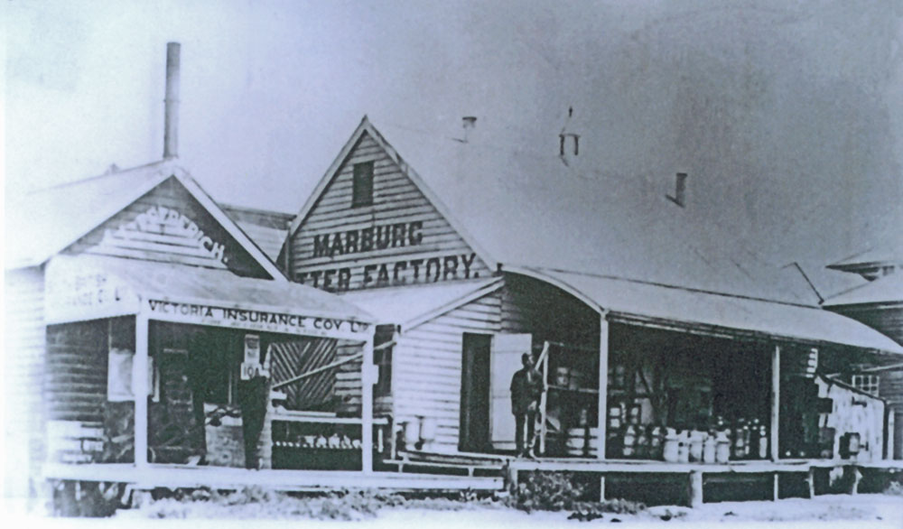 J. L. Frederichs store and Marburg Butter Factory, Marburg, Ipswich,c.1918