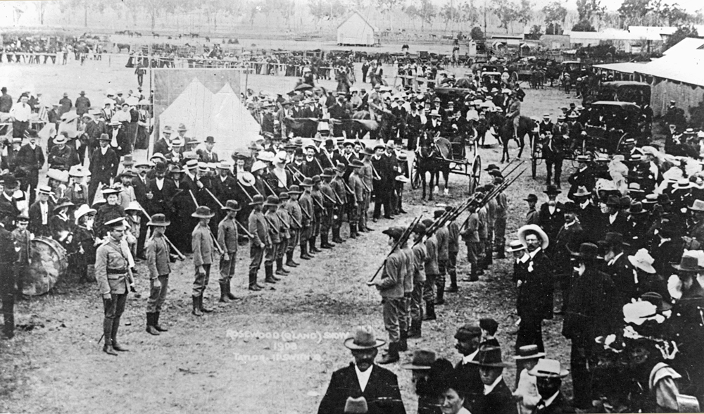 School cadets at Rosewood Show, Ipswich, 1908