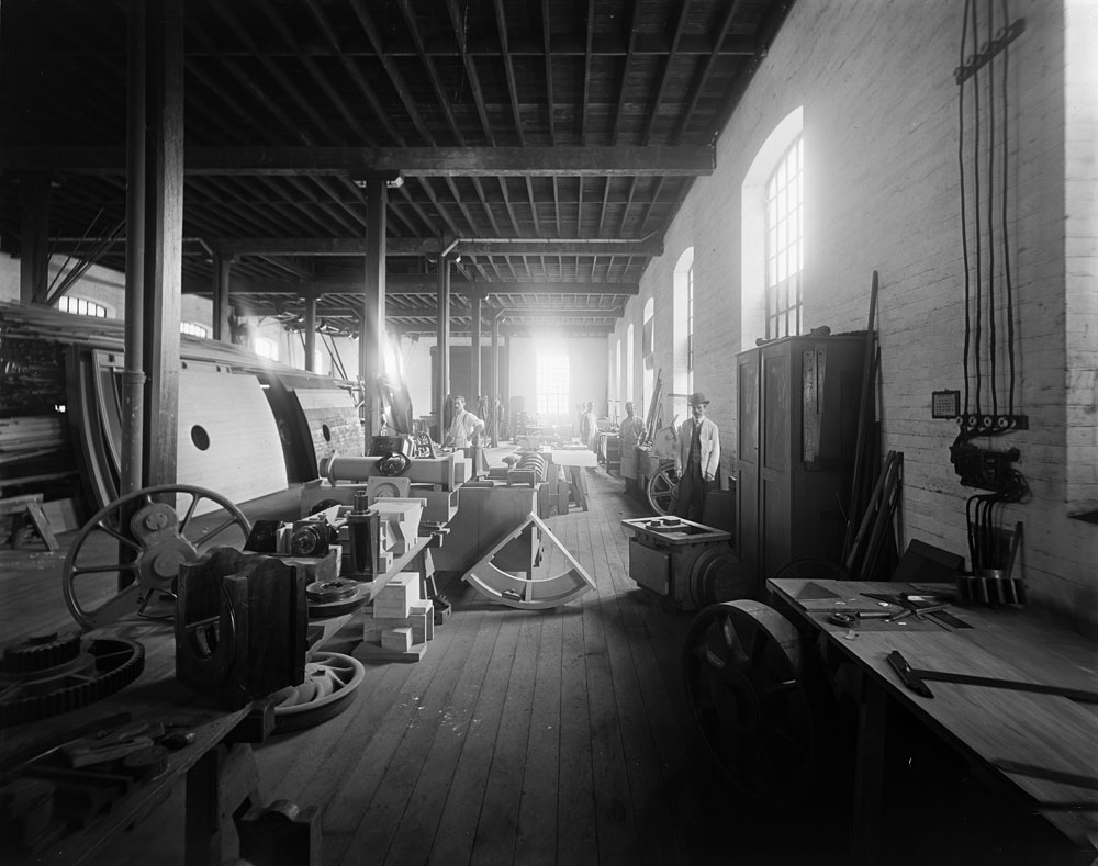 Interior of pattern shop,  Ipswich Railway Workshops, Ipswich, 1910