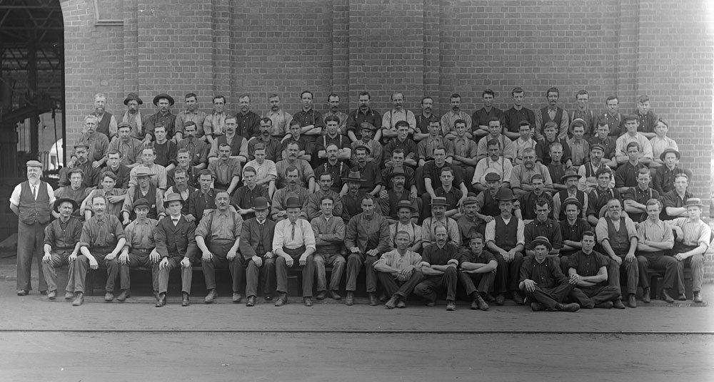Group of men from the Ipswich Railway Workshops, North Ipswich,  c.1911