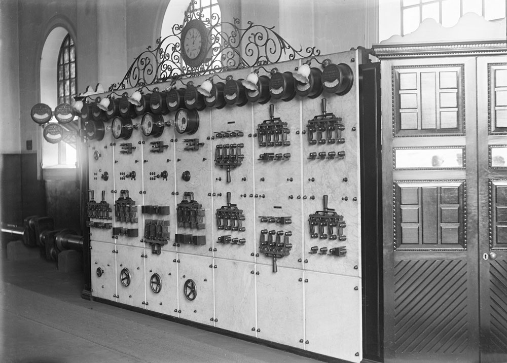 Switchboard at Ipswich Railway Workshops, North Ipswich, c.1911