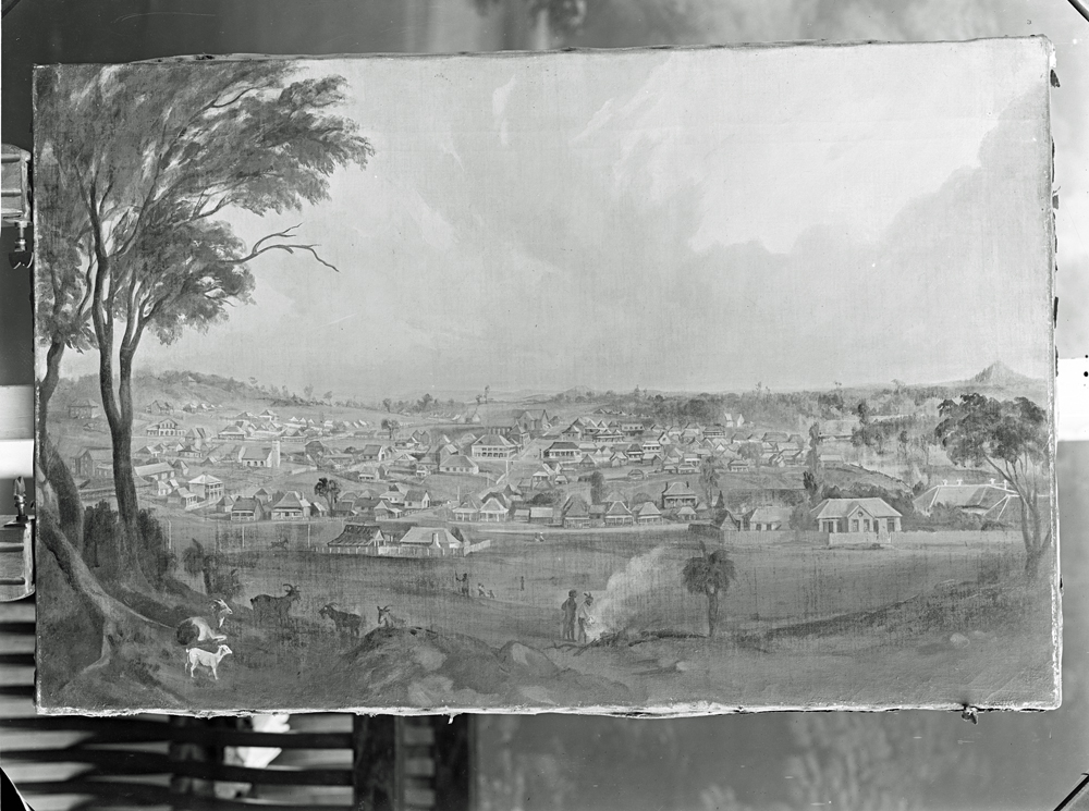 Image of painting 'View of Ipswich from Limestone Hill', Ipswich, n.d.