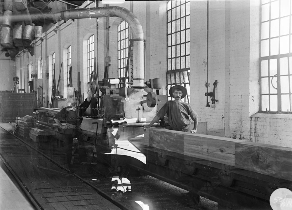 Interior of building at Ipswich Railway Workshops, Ipswich, c. 1910
