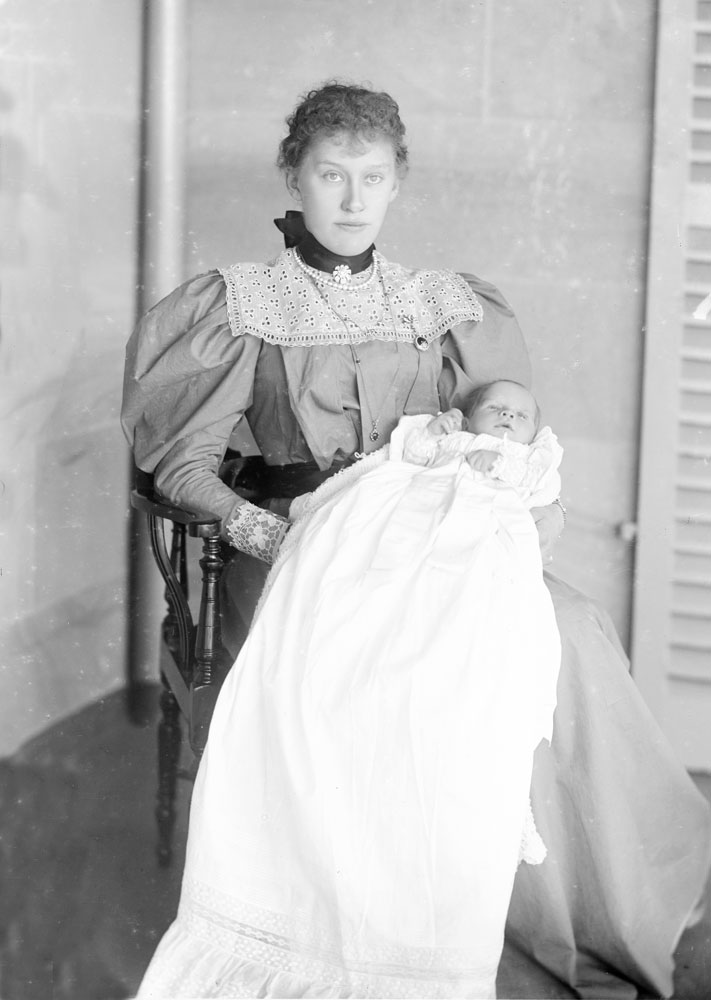 Lady Lamington with baby, Brisbane, 1896/1898