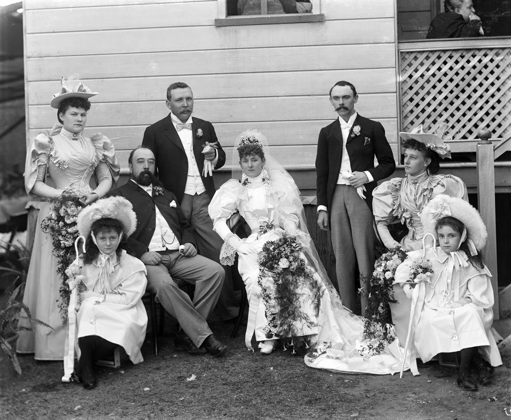 Unidentified bridal party, Ipswich, c.1898