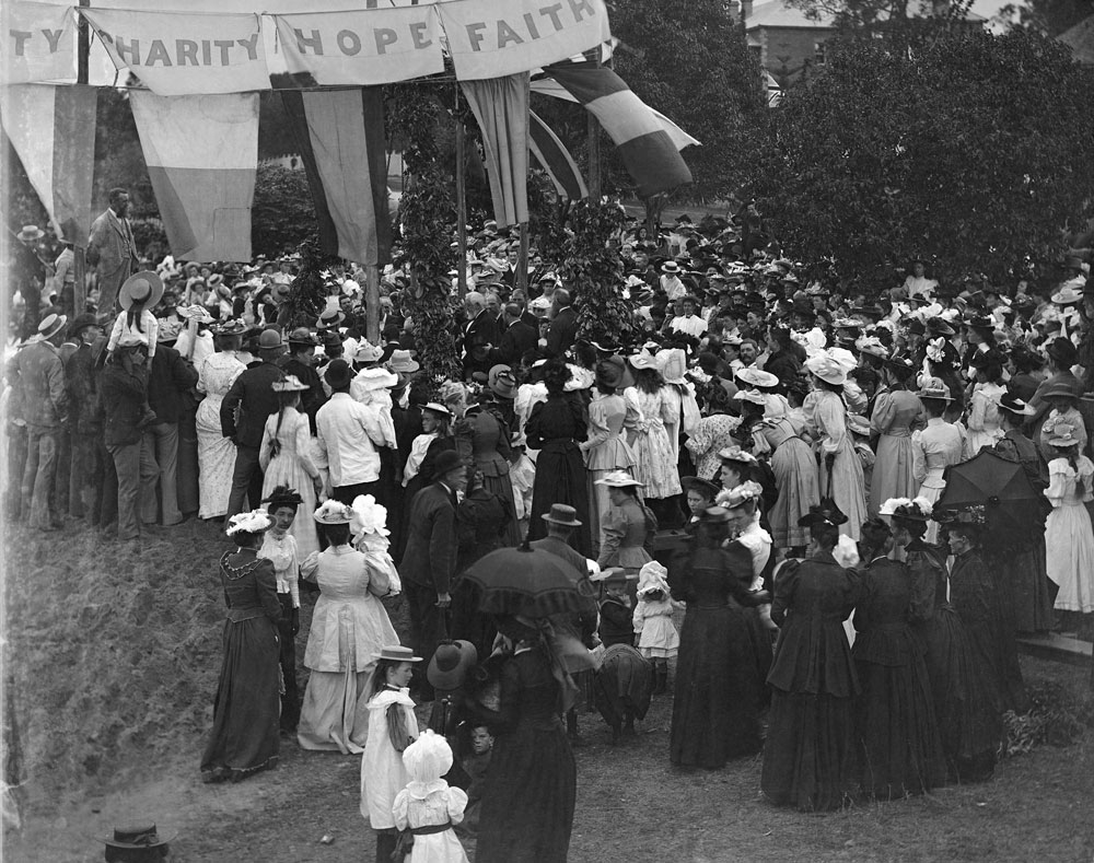 Laying of foundation stone Congregational Church Sunday School, Ipswich, 1895