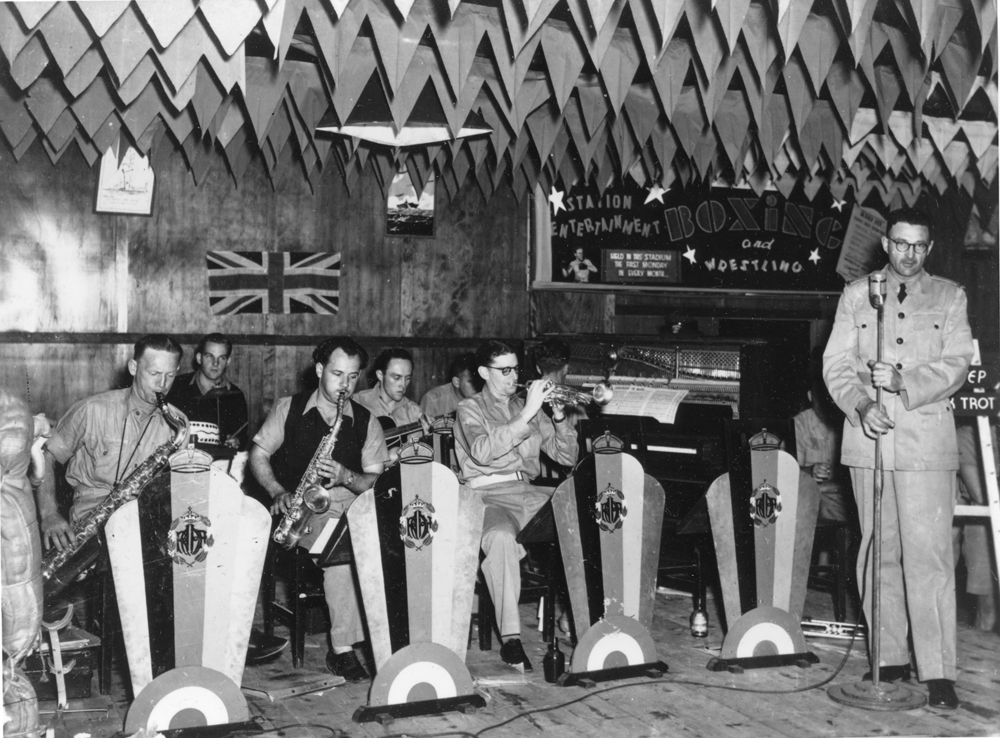A RAAF band performing at a dance being held for servicemen and women of Amberley Airbase during the Second World War, Amberley, 1943
