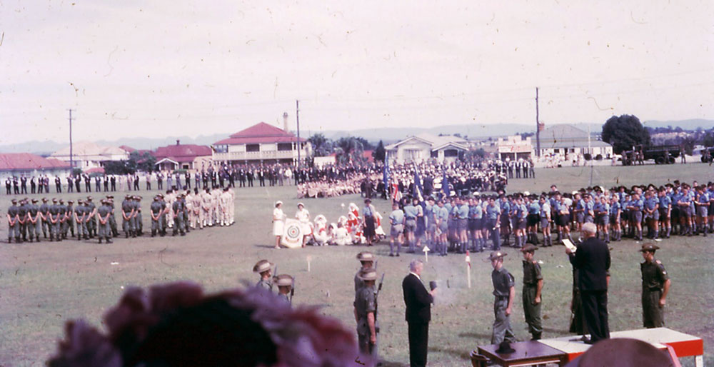 ANZAC Day service held at Ipswich Grammar School Oval, Ipswich,1964