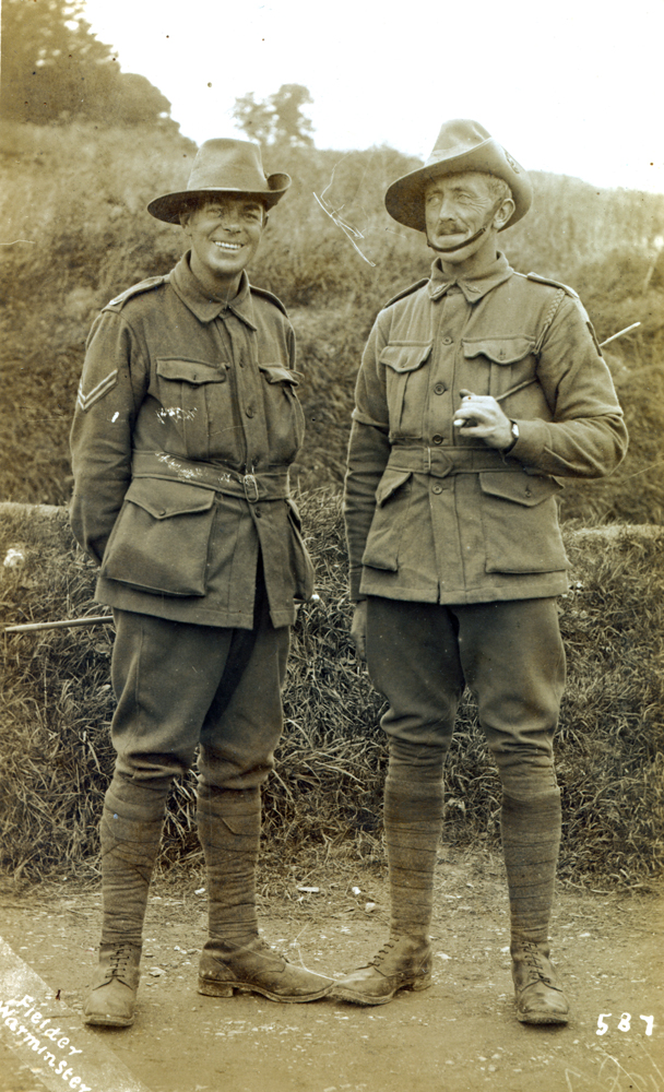 Corporal Dan Scanlon and friend, Codford, England, 1916-1917