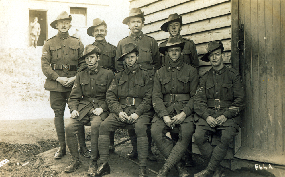 Orderly Room staff of  A" Company, 49th Battalion, Codford, England, 1916-1917