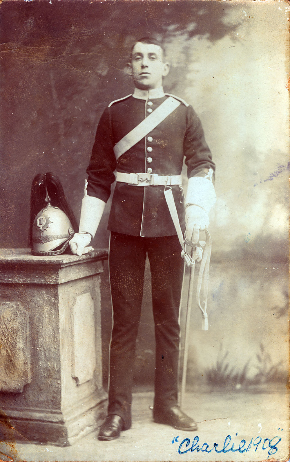 This image maybe of a soldier from the 1st Kings Dragoon Guards. (see helmet) 1908
