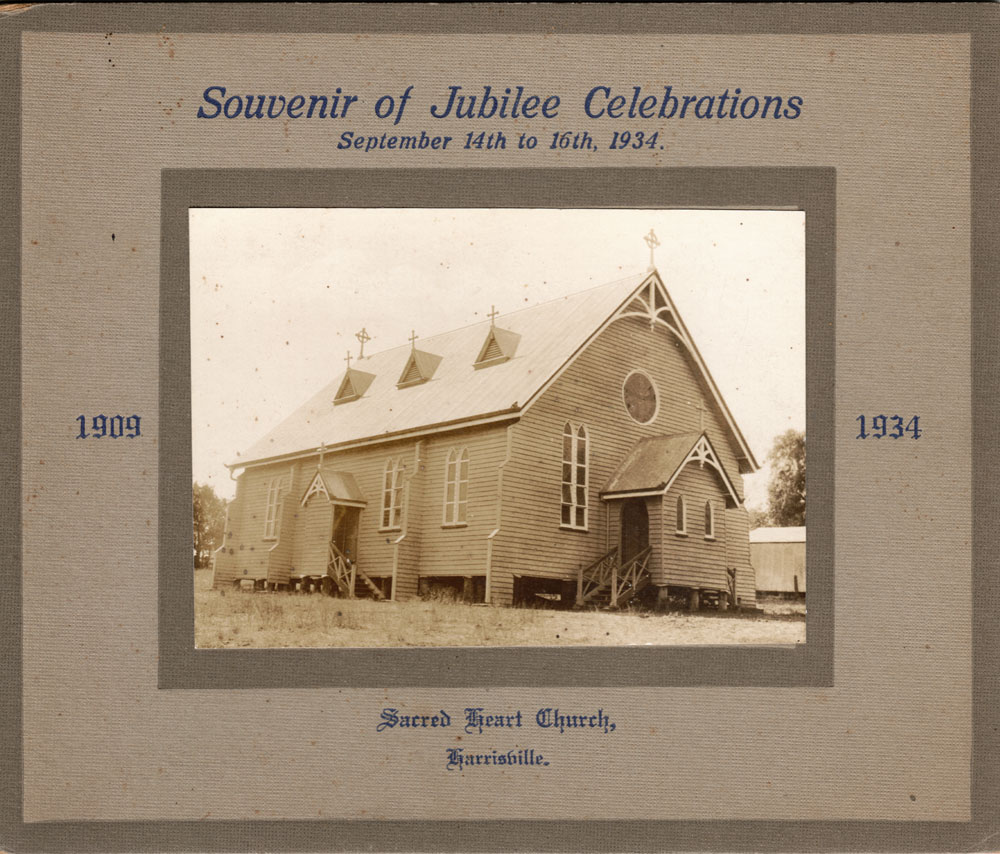 Souvenir photograph of Sacred Heart Church, Harrisville, 1934