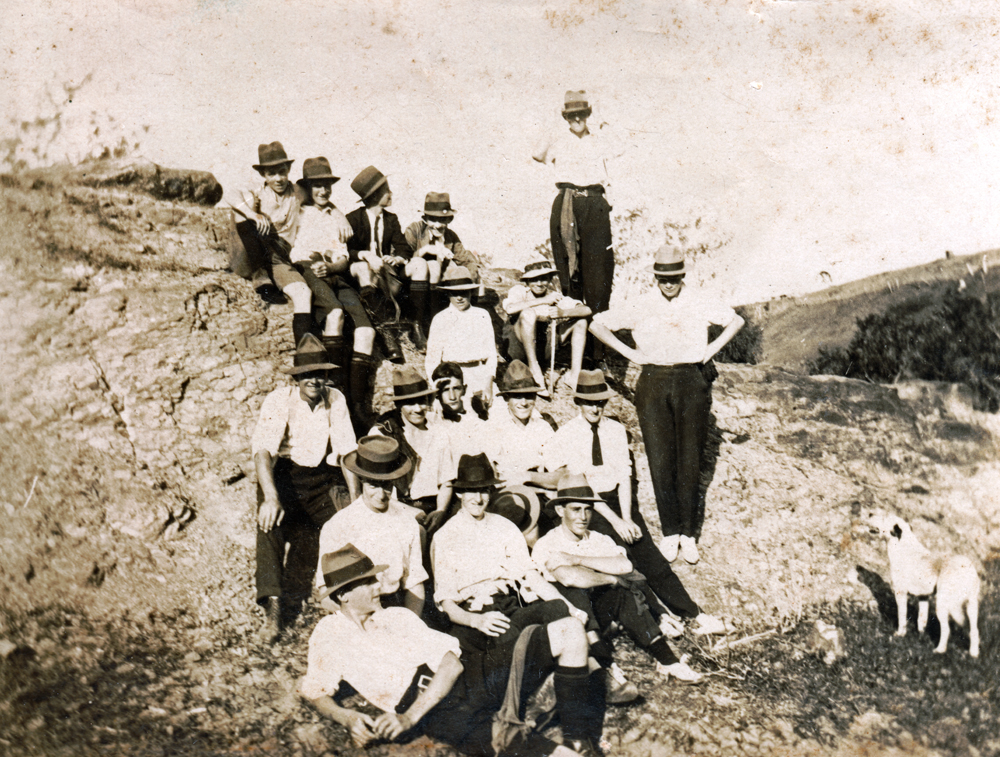 Group of men who were clearing land in Chinchilla as part of a 'Work for the Dole' scheme, Chinchilla, 1932