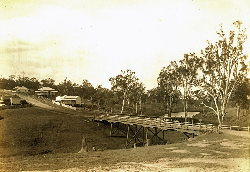 Bridge over Tivoli Creek at bottom of Tantivy Street, North Ipswich, c.1885