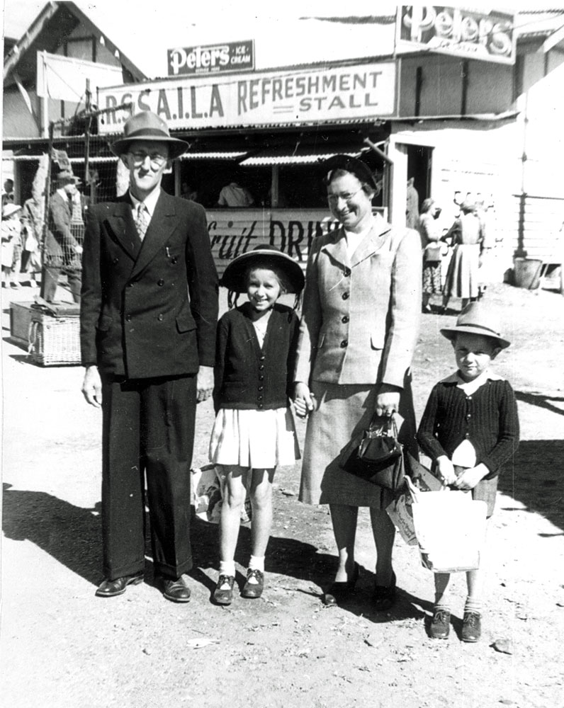 Trevis family at Ipswich Show, Ipswich, early 1950s