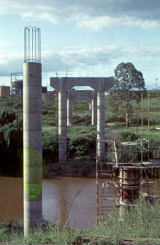 David Trumpy Bridge during construction, Ipswich, 1963