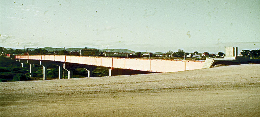 David Trumpy Bridge during construction, Ipswich, 1963