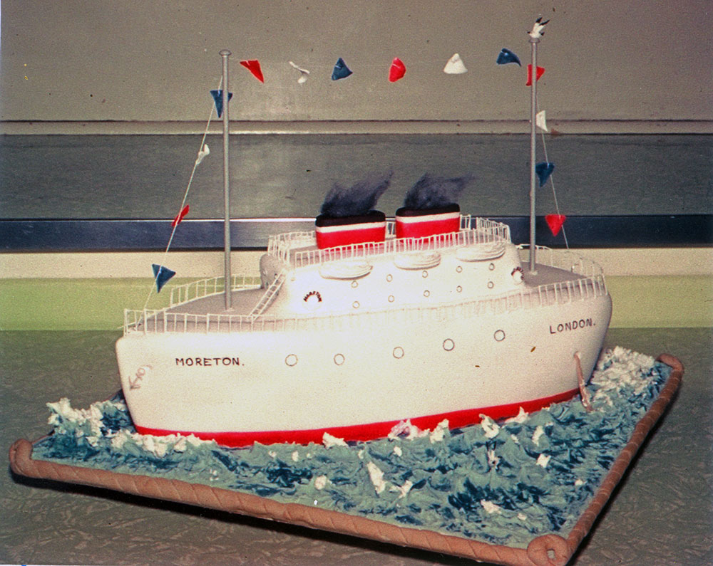 Decorated cake made for a party in Blackstone, Ipswich, 1964