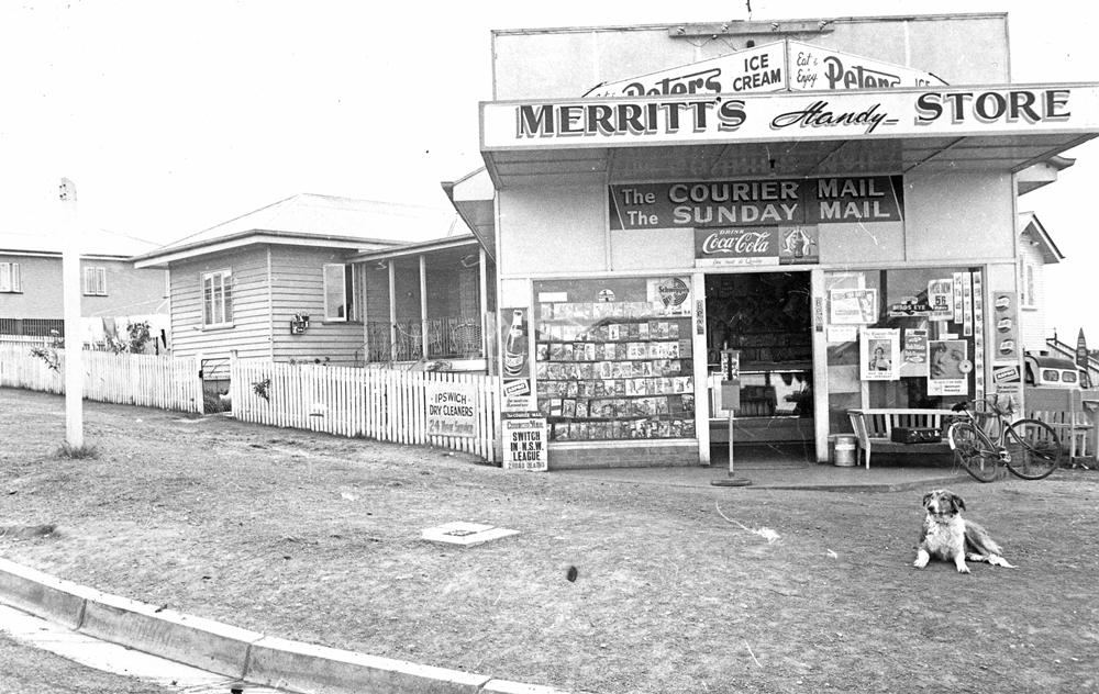 Merritt's Handy Store, corner Samford Road and Gilmore Street, Leichhardt, Ipswich, 1956-1957