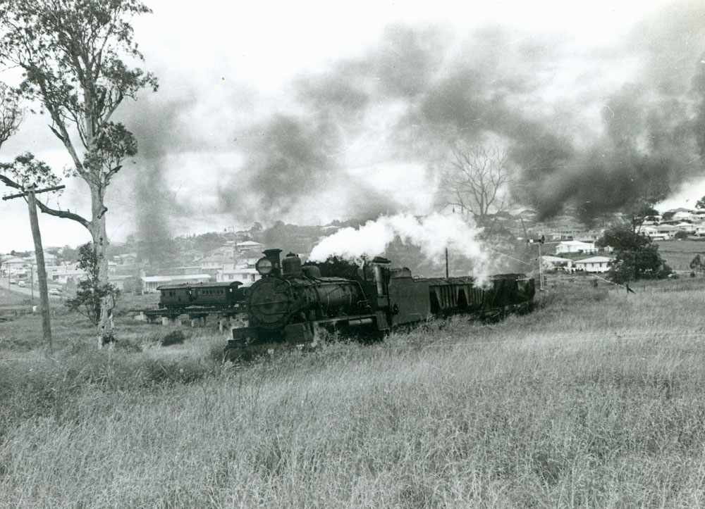 Locomotive, C17 Class, on Bundamba Loop, Bundamba, Ipswich, 1969