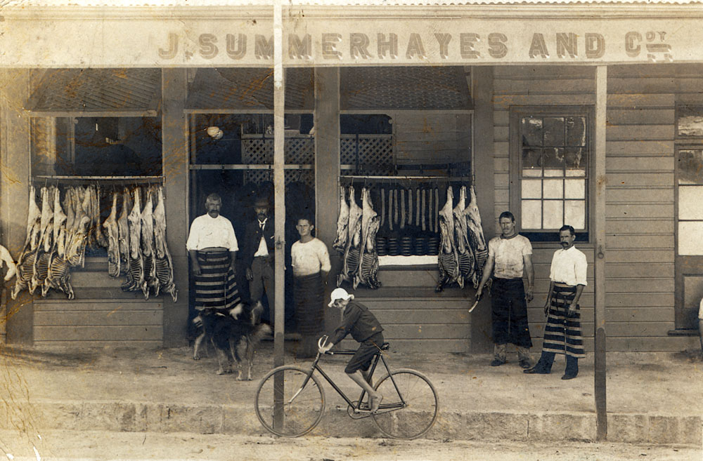 J Summerhayes &amp; Co Butchers, postcard, at Cooktown, c.1903