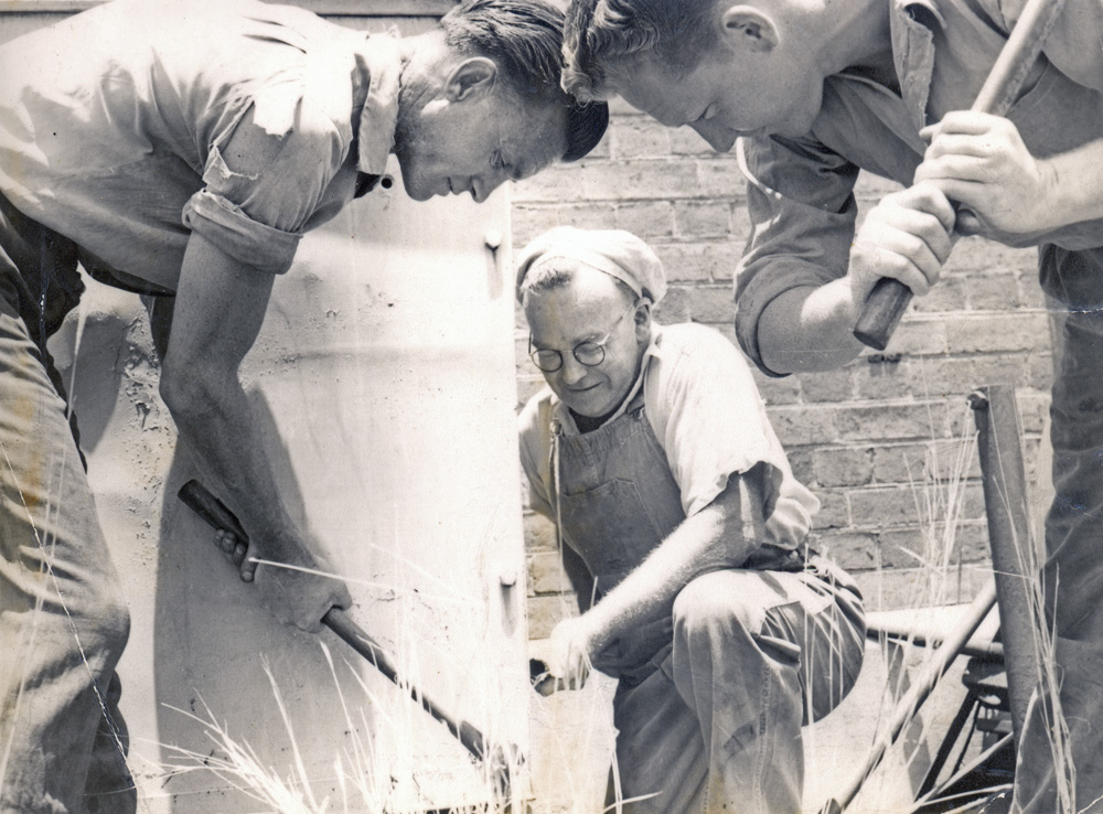 Workers at the Ipswich Railway Workshops, North Ipswich, 1960