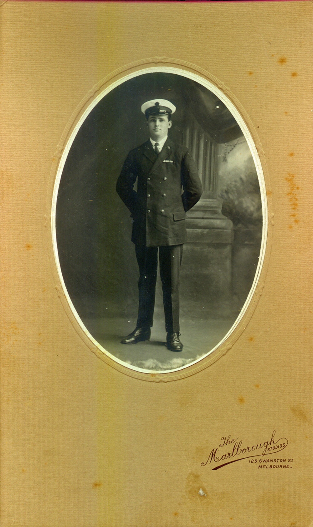 Arthur W. Lewins in naval uniform, Melbourne, 1918-1920