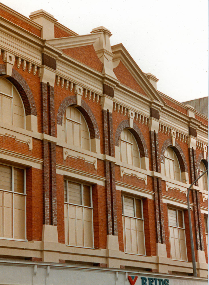 Detail of brickwork on Reid's building, Bell Street, Ipswich, 1985