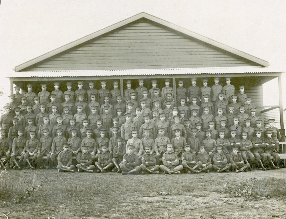 Group portrait of the Army Medical Corps, Enoggera, 1916
