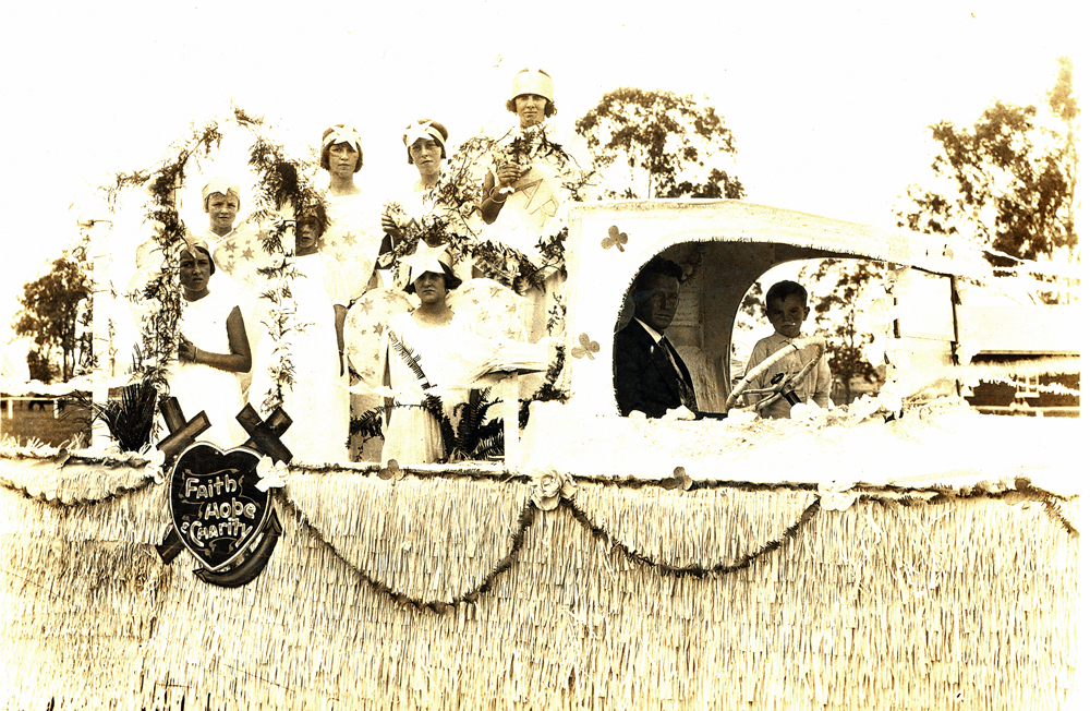 Ruhnos truck participating in St Patricks Day celebrations in Rosewood, Ipswich, 1929-1931