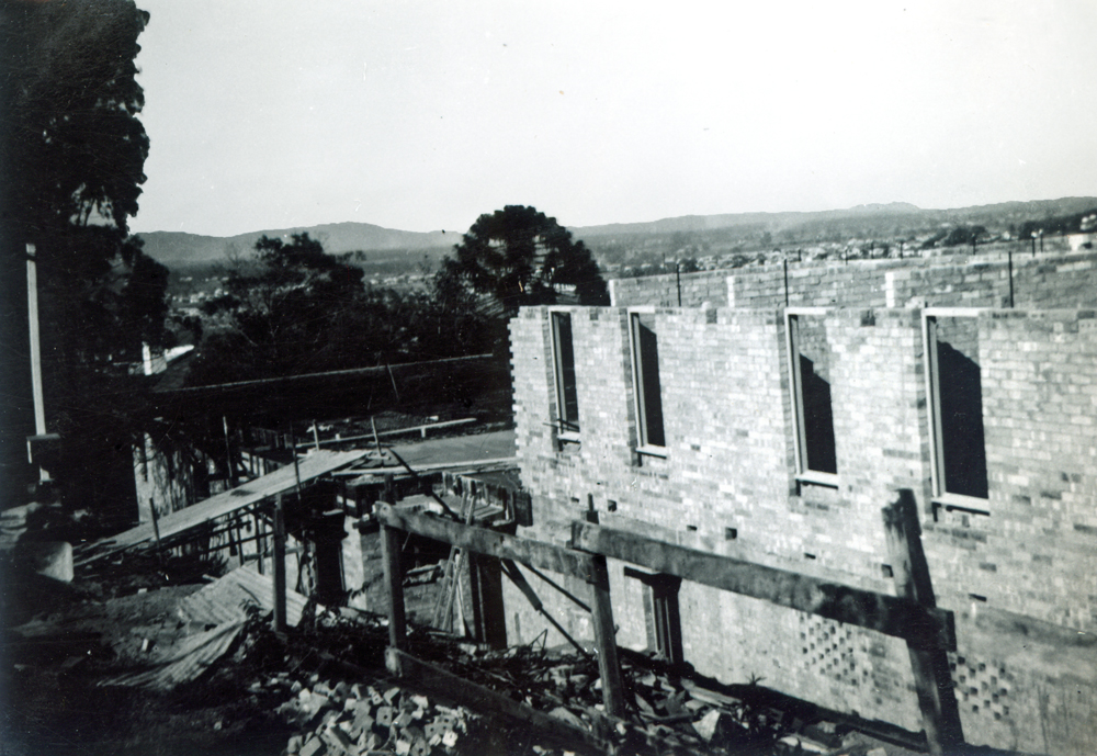 Construction of the nurses' quarters at Ipswich General Hospital, Ipswich, 1957