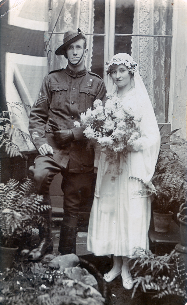 Claude Baker and his bride, c.1914-1918