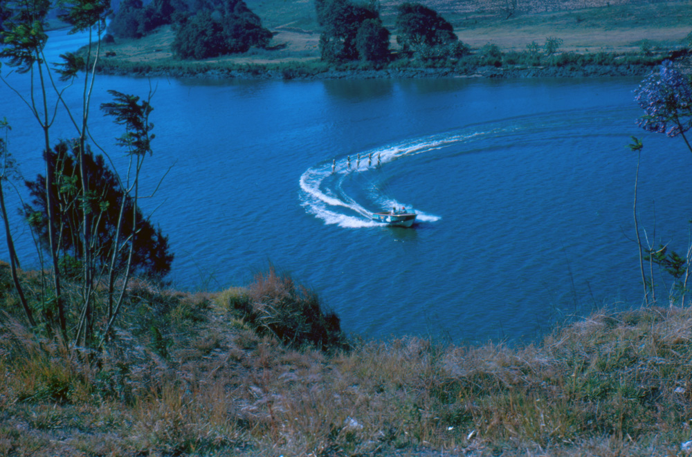 Water skiers, Brisbane River, Goodna, 1968