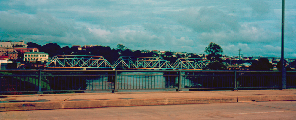 Railway bridge from David Trumpy bridge, Ipswich 1970s