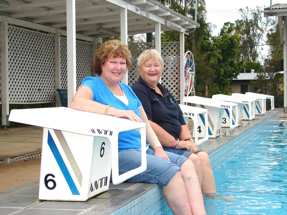 Unidentified women at swimming pool, January 2008